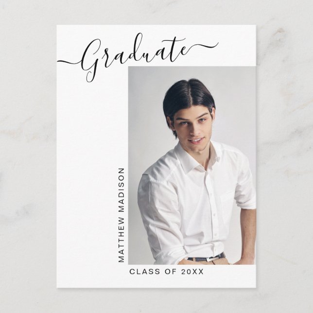 Moderno Minimalista 1 Invitación de graduación fot (Anverso)
