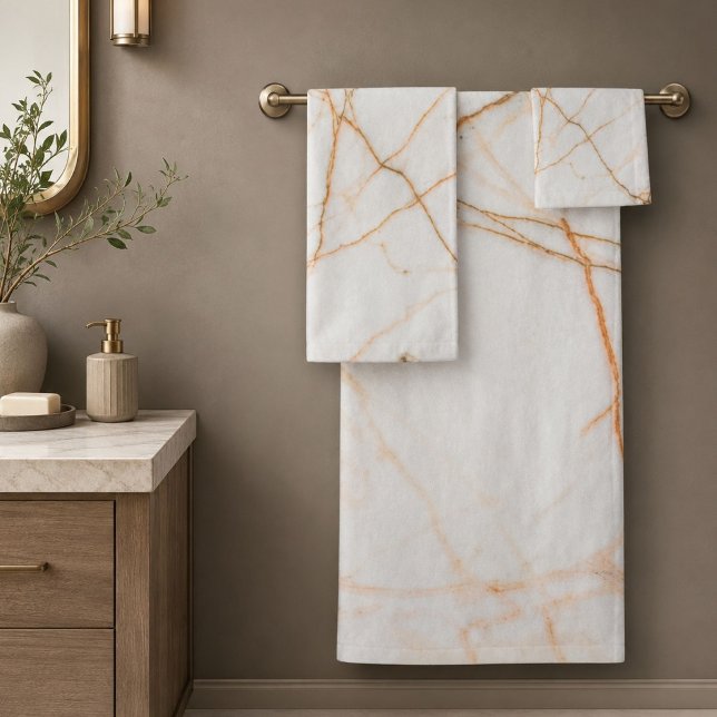 moderno minimalista chic escandinavo mármol blanco (modern minimalist chic scandinavian white marble bath towel set)