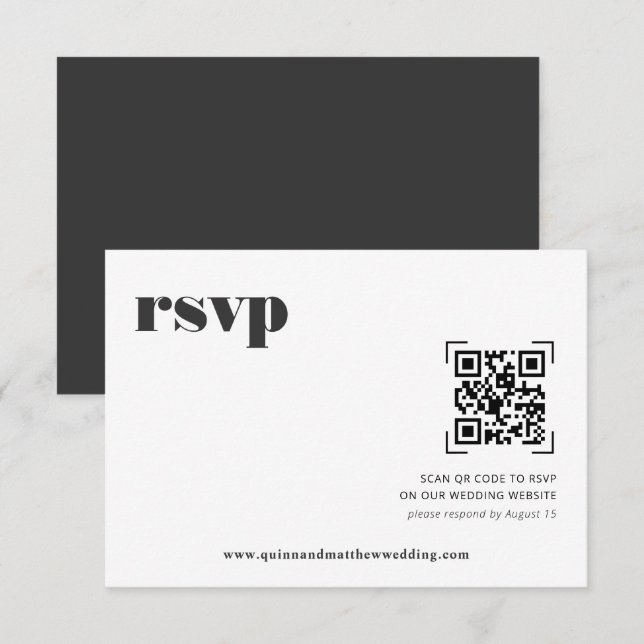 Moderno Minimalista | Código QR de respuesta de bo (Anverso / Reverso)