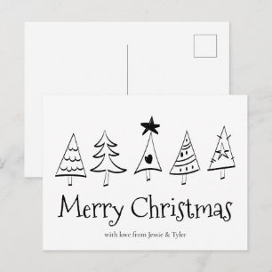 Moderno Minimalista Feliz Navidad Blanco y Negro