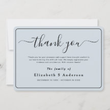 Moderno Minimalista Simple Funeral Gracias Nota