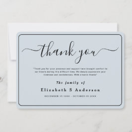 Moderno Minimalista Simple Funeral Gracias Nota