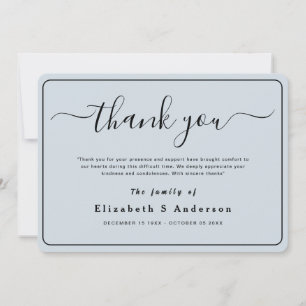 Moderno Minimalista Simple Funeral Gracias Nota