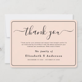 Moderno Minimalista Simple Funeral Gracias Nota