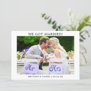 ¡Moderno Minimalista Simple Nos Casamos! Tarjeta