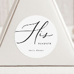 Moderno Minimalista Su Favorito Pegatina Redondo<br><div class="desc">Ver la colección aquí: https://www.zazzle.co.uk/collections/modern_minimalist-119052317964885904?rf=238296117664346256</div>