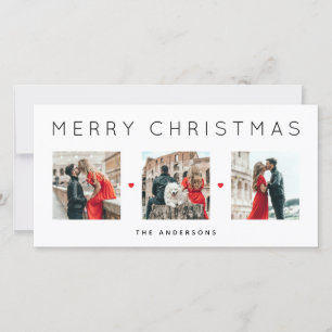 Moderno Minimalista Tres Fotos Navidad Familia