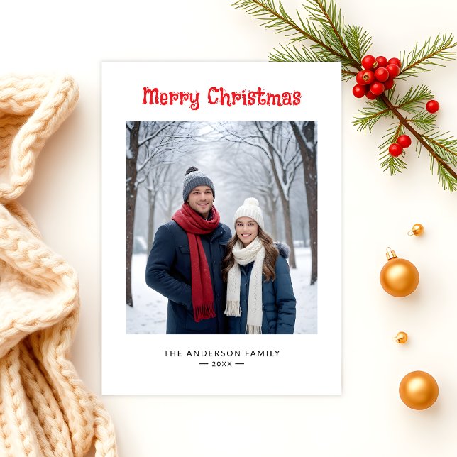Moderno Minimalista Una foto Feliz Navidad (Subido por el creador)