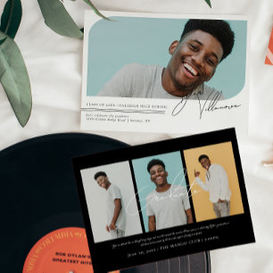 Moderno Mínimo Cuatro Invitaciones De Graduación D