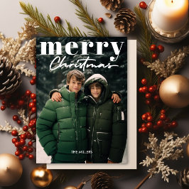 Moderno Mínimo Feliz Navidad 1 Foto Elegante