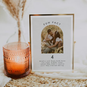 Moderno Mínimo Fun Fact Fact Boda Número de Tabla 