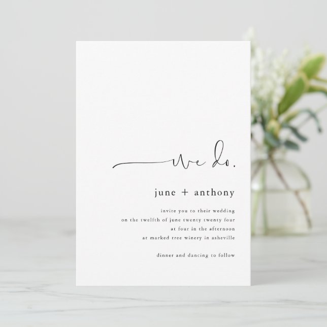 Moderno Mínimo Hacemos Invitación Boda Fotográfica (Anverso de pie)