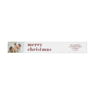 Moderno montaje de Navidades rojos con foto de fam