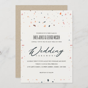 MODERNO MULTI COLOR TERRAZZO PATRÓN INVITACIÓN DE