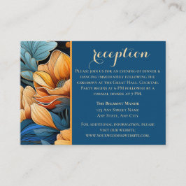 Moderno Naranja quemado y recepción floral azul