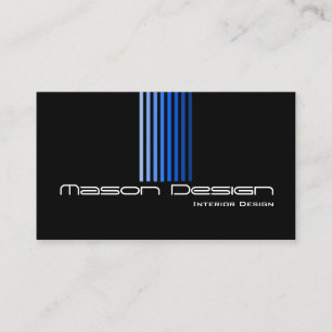Moderno negro y azul fresco - tarjeta de visita