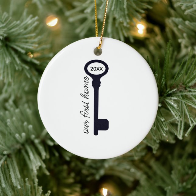 Moderno nuestro primer hogar Ornamento de Navidad (Árbol)