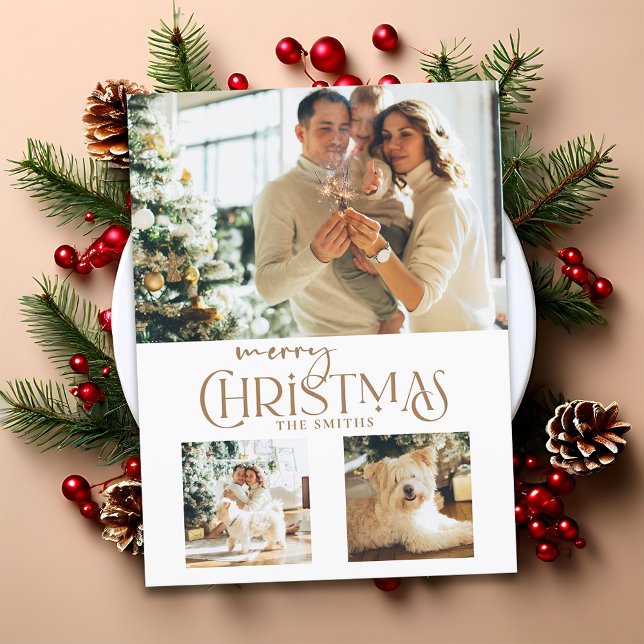 Moderno Oro Feliz Navidad Typografía 3-Foto (Subido por el creador)