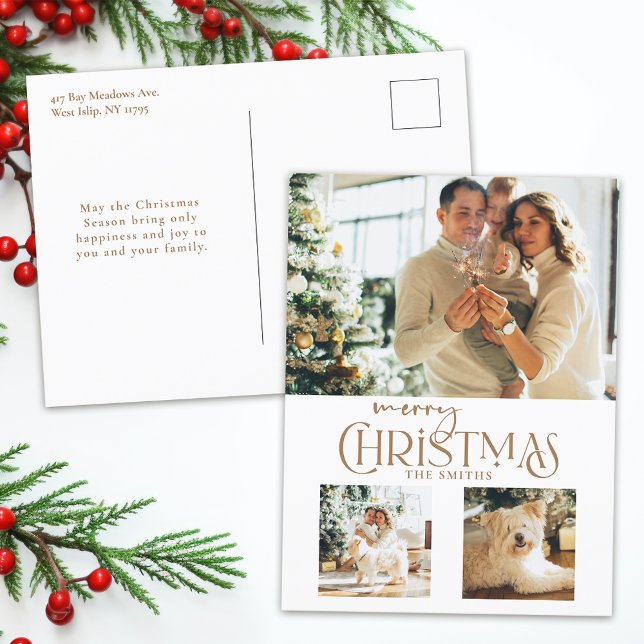 Moderno Oro Feliz Navidad Typografía 3-Foto (Subido por el creador)