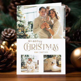 Moderno Oro Feliz Navidad Typografía 3-Foto