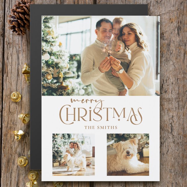 Moderno Oro Feliz Navidad Typografía 3-Foto (Subido por el creador)