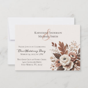 Moderno País Elegante Invitación Occidental-Floral