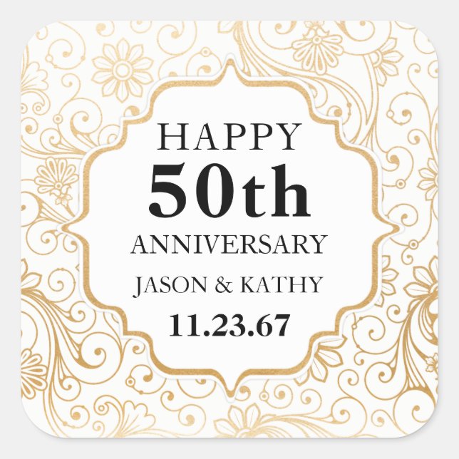 Moderno partido Gold Swirl favorece al pegatina (Anverso)