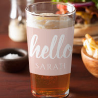 Moderno Pastel Pink Hello Y You Name