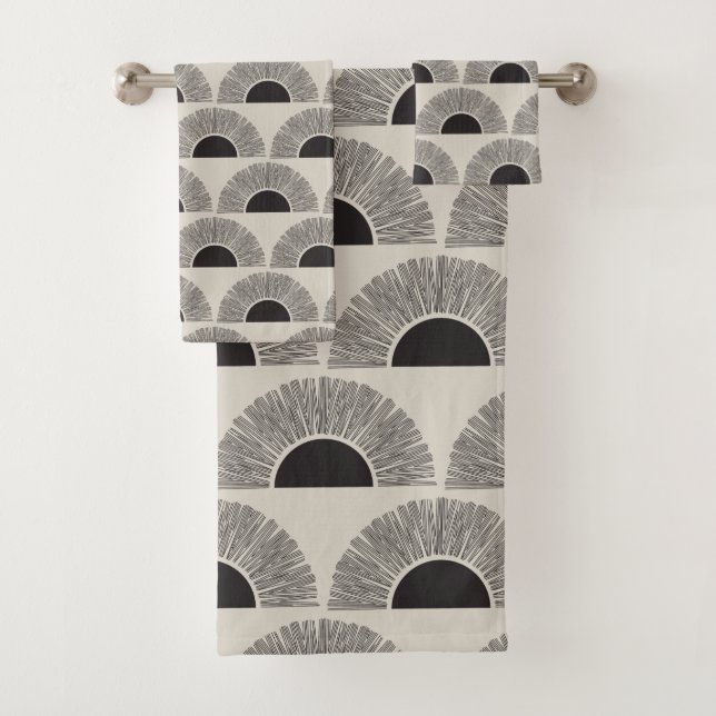 Moderno Patrón de arte abstracto negro y beige del (In situ)