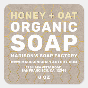 Moderno Pegatina de la plaza del jabón de miel cas