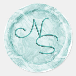 Moderno Pegatina de monograma de sellado de cera d