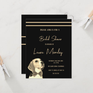 moderno perro oscuro Bridal Shower Invite