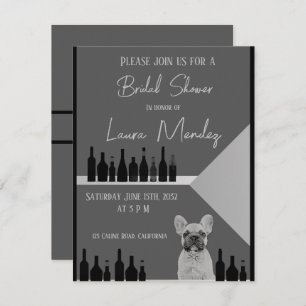 moderno perro oscuro Bridal Shower Invite