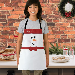 Moderno Personalizado Cute Snowman cara delantal c