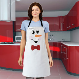 Moderno Personalizado Cute Snowman cara delantal c