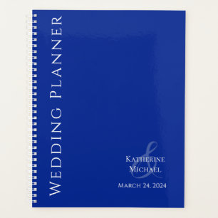 Moderno planificador azul y blanco-Boda
