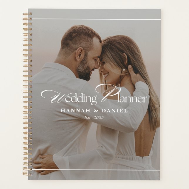 Moderno Planificador de Boda de Foto Personalizado (Anverso)