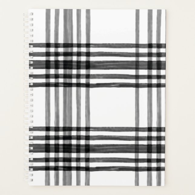 Moderno planificador y organizador en blanco y neg (Anverso)