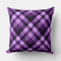 Moderno Plum Purple Plaid Pattern Big Cojín decora