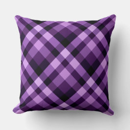 Moderno Plum Purple Plaid Pattern Big Cojín decora