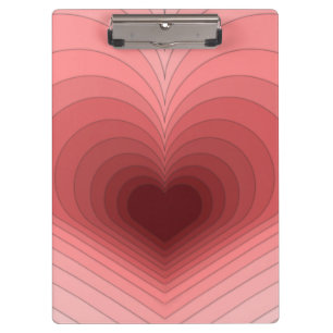 Moderno Portapapeles Retro Funky Rojo Rosa Hear