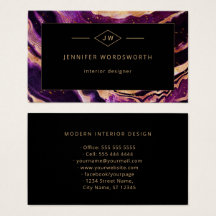 Moderno Profesional Purple Black Abstract Agate