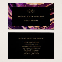 Moderno Profesional Purple Black Abstract Agate