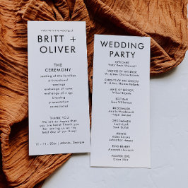 Moderno Programa De Boda Simple Orden De Eventos