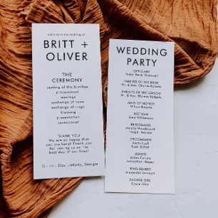 Moderno Programa De Boda Simple Orden De Eventos