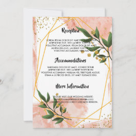 Moderno programa de bodas con marco dorado Marfil 