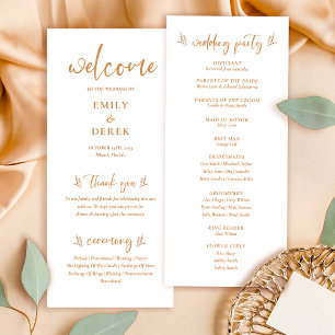 Moderno programa de Boho Naranja de Boda Floral