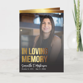 Moderno programa de funerales de oro y negro audaz