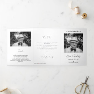 Moderno programa de memoria de funerales Tri-Fold