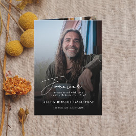 Moderno programa funeral plegado con foto de guión